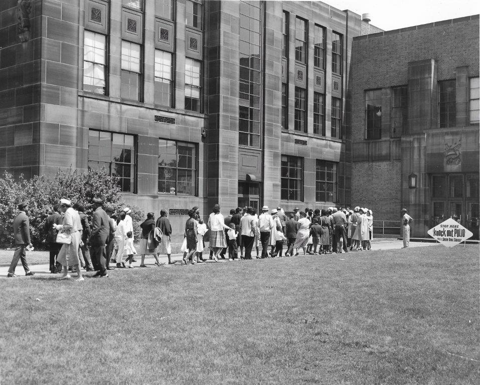 Cleveland residents lined up to receive their vaccinations.
