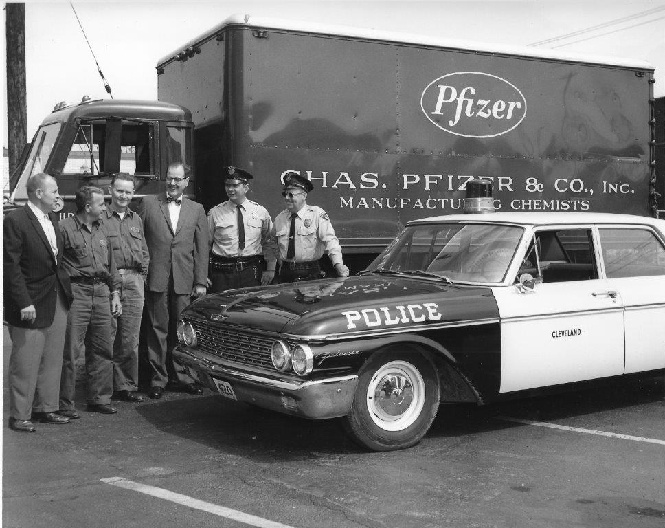 Cleveland Police provide escorts for Pfizer trucks that contained the polio vaccine.